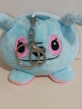 Plush Light Blue & Pink Small Pet Toy Keyring